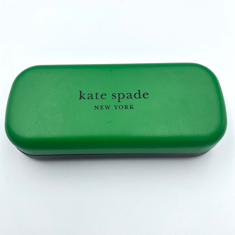 Kate Spade New York Hard‎ Shell Eyeglass Case Green Black So Happy To See You